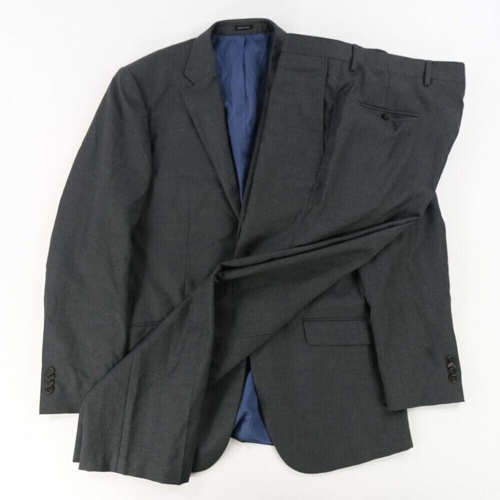 Joseph Abboud Suit 2 Pcs Men 40L Pants 36x30.5 Italy Wool Gray 2 Button Custom